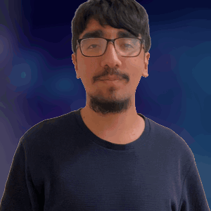 a man with glasses and a beard is looking at the camera