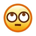 A rolling-eyes emoji is shown on white with a small “DUH” caption.
