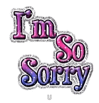 Sparkly purple lettering reads “I’m So Sorry.”