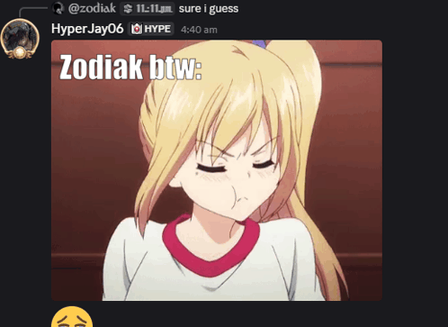 a picture of a girl with the words zodiak btw on the bottom