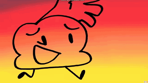 a drawing of a cloud with a face and arms and legs