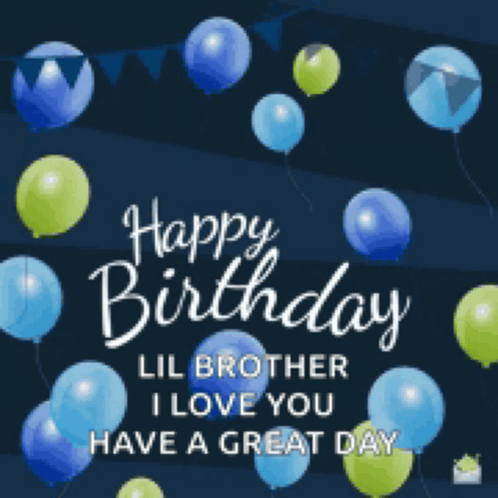 a birthday card for a little brother with balloons