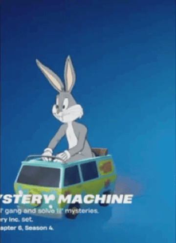 bugs bunny is driving a mystery machine in a video game