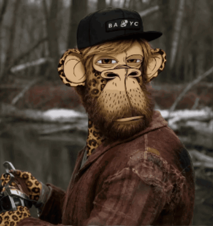a monkey with a beard and a hat that says ba yc on it