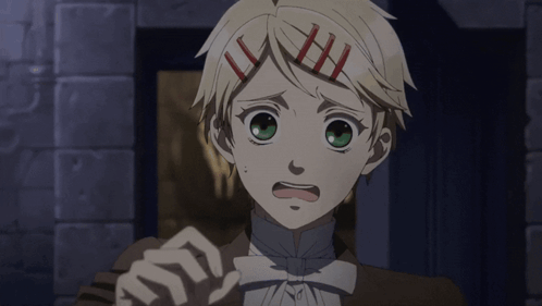a cartoon character says " stay away " while making a face