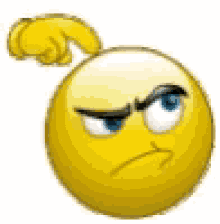 A yellow cartoon face scratches its head with a skeptical frown.