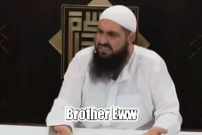 A bearded man in a white cap reacts beside the caption “Brother ew.”