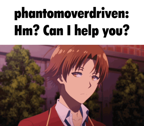 a picture of a boy with the caption phantomoverdriven hm ? can i help you