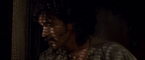 a man with curly hair and a beard says " of course not "