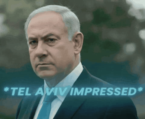 a man in a suit and tie with the words tel aviv impressed on the bottom