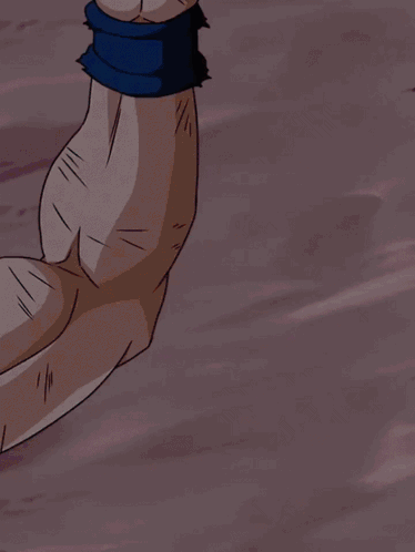a drawing of a person 's arm with a blue wristband