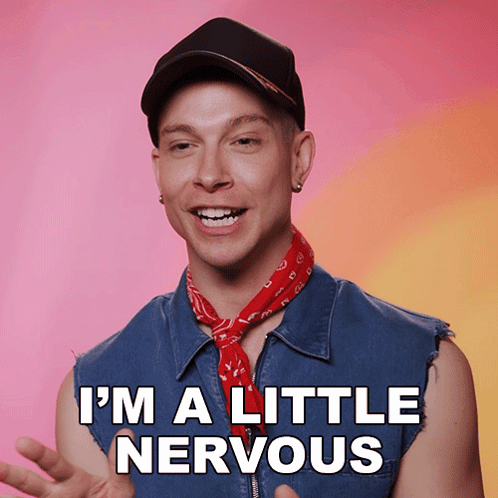 a man wearing a hat and a bandana says " i 'm a little nervous "