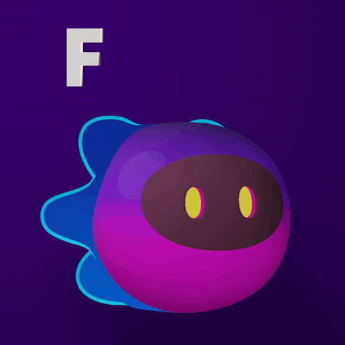 a purple and blue object with the word focus on it