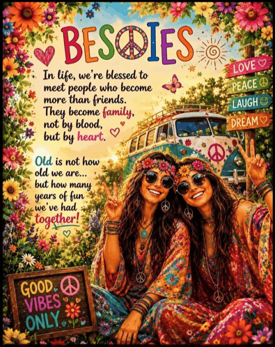 a poster that says besories in life we 're blessed to meet people who become more than friends they become family not by blood
