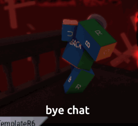 a red background with the words bye chat in white