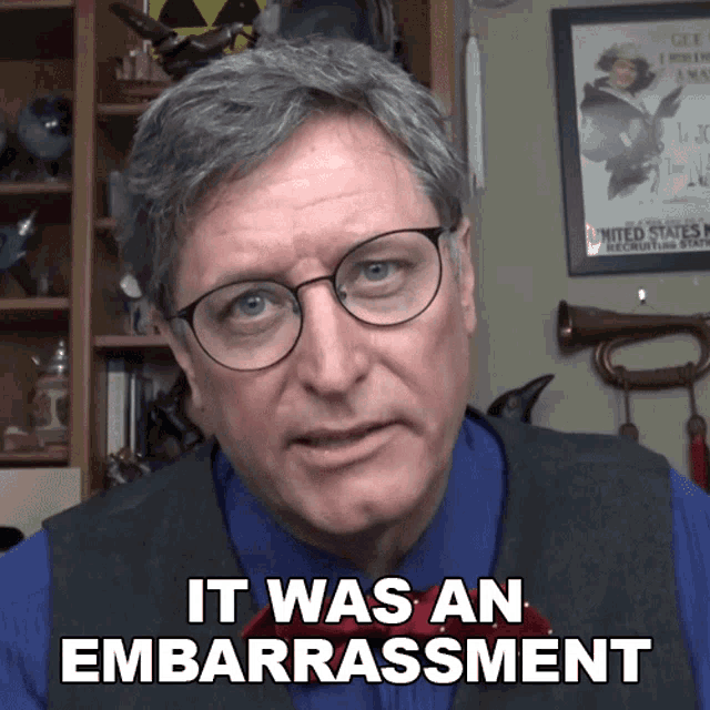 a man says it was an embarrassment in front of a united states navy recruiting poster
