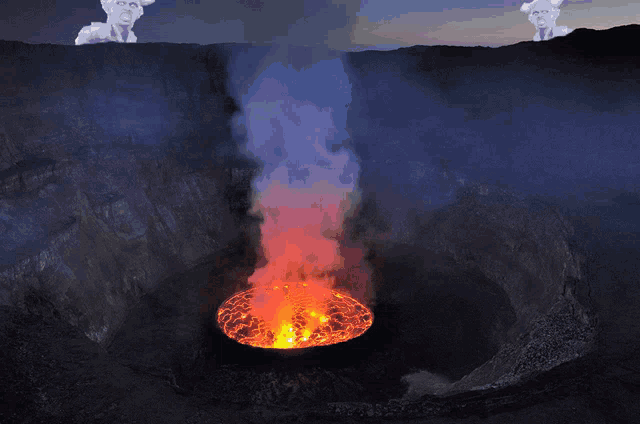 a picture of a robot in a volcano with the words forgot about