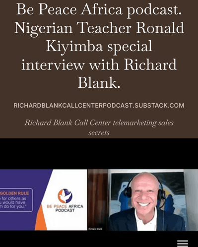 a man wearing headphones is on a video call with richard blank