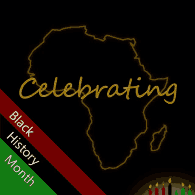 a black background with the words celebrating black history month