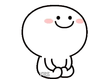 A round white cartoon character smiles and nods enthusiastically.