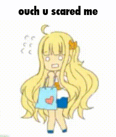 a cartoon of a girl with long blonde hair holding a blue bag and a heart on her shirt .