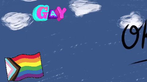 a drawing of oklahoma with a rainbow flag and the words gay oklahoma
