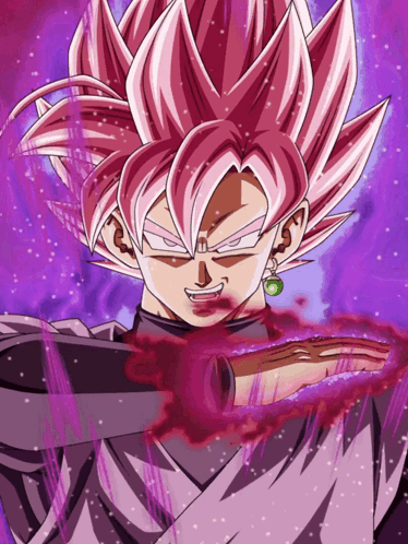 a drawing of a person with pink hair