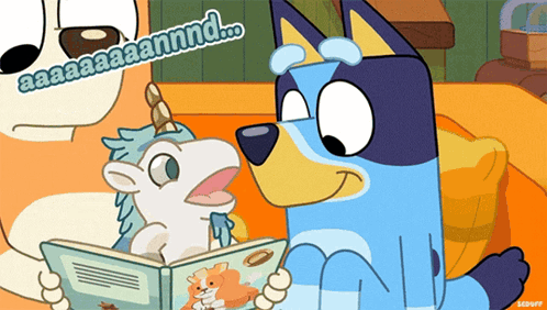 Bluey and Unicorse appear together with a speech bubble saying “Why should I care?”