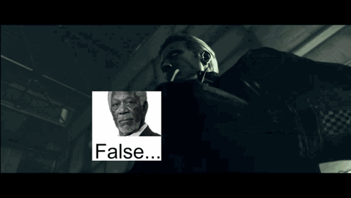 a picture of a man next to a picture of a man with the word false on it
