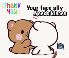 a cartoon of two teddy bears hugging with the words " your face ally needs kisses " written above them