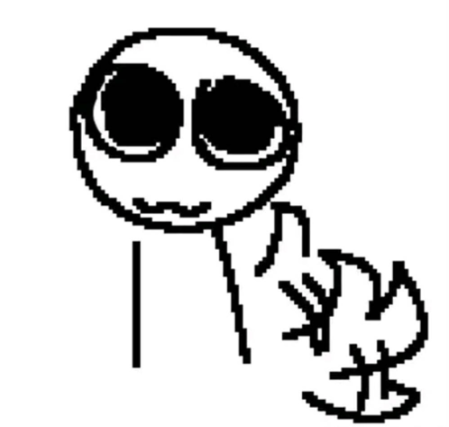 a black and white drawing of a stick figure with a thumbs up .