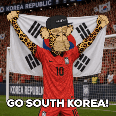 a monkey wearing a korea republic jersey holds a korean flag