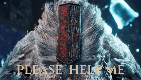 a picture of a furry animal with the words please help me on the bottom