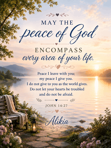 a poster that says may the peace of god compass every area of your life