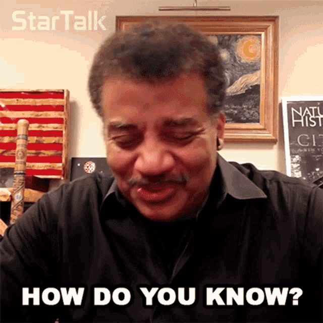 a man says how do you know in front of a star talk poster