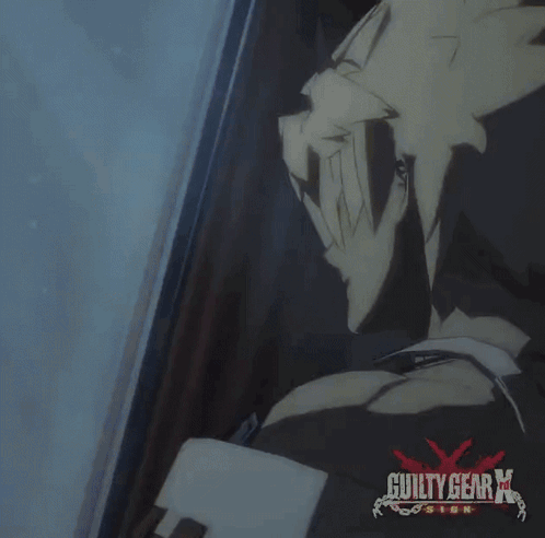 a video game character with the name guilty gear on the bottom right
