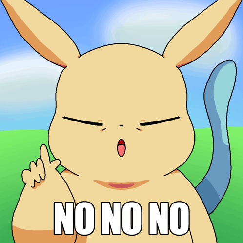 A cartoon bunny holds a carrot and firmly says “NO NO NO.”