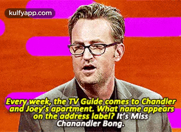 a man wearing glasses and a suit is talking about the tv guide .