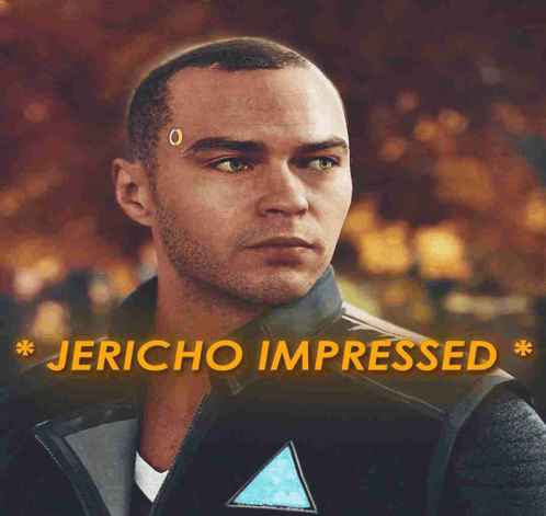 a picture of a man with the words jericho impressed above him