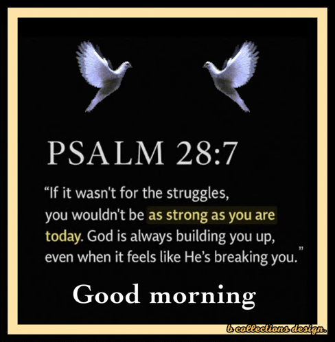 a good morning message with a bible verse from psalm 28 7