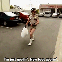 a man in a sheriff 's uniform says i 'm just goofin '