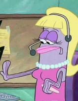 a cartoon character wearing a headset and a pink dress