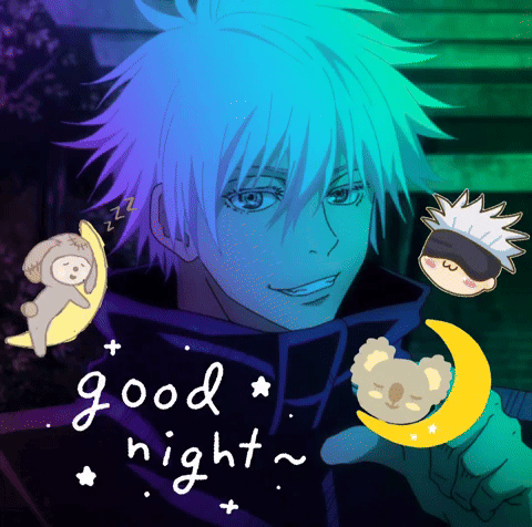 a drawing of a person with the words good night on it