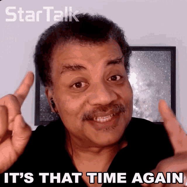 a man giving a thumbs up with the words it 's that time again above him