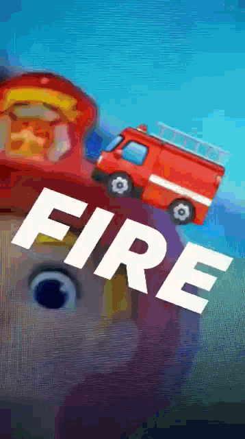 a picture of a fire truck with the word fire written below it