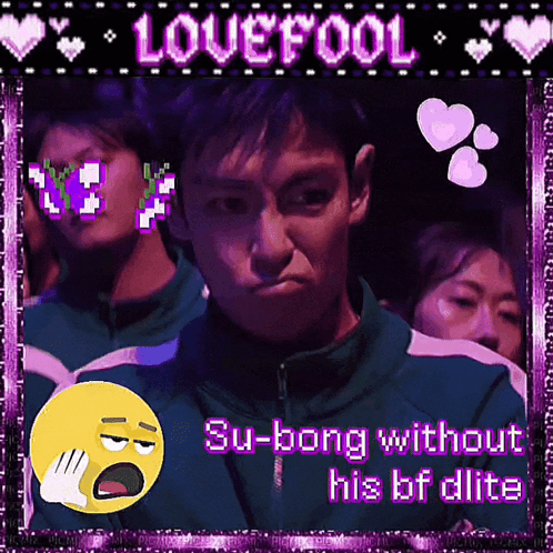 a picture of a man with a smiley face and the words lovefool