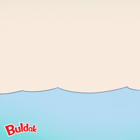 a cartoon character sitting on a wooden raft with the words oh hi there above him