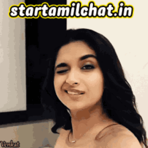 A woman winks at the camera with Star Tamil Chat text above her.