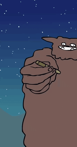 a cartoon of a hand holding a cigarette with the words do you need a cigarette on the bottom