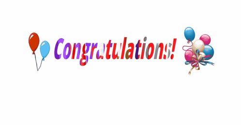 Balloon-decorated Congratulations lettering celebrates an achievement.